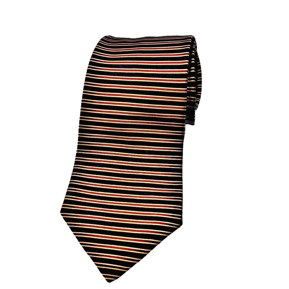 SAVILE ROW Red Blue Gold Tie Striped Necktie Silk USA 4X 57